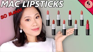 8 SHADES OF MAC LIPSTICKS YOU SHOULD TRY Ruby woo MochaWhirlTaupeand more [upl. by Ximenez]