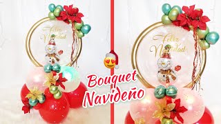 BOUQUET CON GLOBO BURBUJA PARA NAVIDAD ARREGLO NAVIDENO GLOBO BURBUJA PERSONALIZADO [upl. by Robbin]