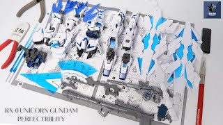 DABAN 6656 1100 ​Unicorn Gundam Perfectibility ASMR Unboxing and Stop Motion Build Review [upl. by Haduhey]