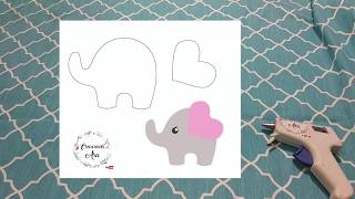 Baby Shower Distintivo de Elefante bebe  Molde Gratis [upl. by Marco428]