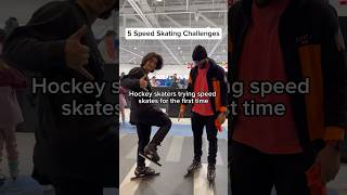 Hockey Skaters VS Speed Skates 🔥😱 iceskating speedskating shorts [upl. by Yecad521]