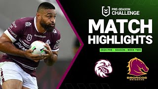 NRL Preseason 2024  Sea Eagles v Broncos  Match Highlights [upl. by Lasky437]