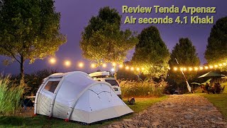 Review Tenda Camping Arpenaz Air Seconds 41 Fresh amp Black Khaki [upl. by Larkin796]