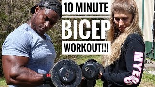 10 MINUTE BICEP WORKOUT FOR A MASSIVE PUMP [upl. by Edeline]