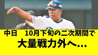 【中日】二次で大量の選手に戦力外通告へ・・・ [upl. by Jonathan]