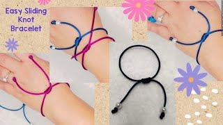 DIY SLIDING KNOT BRACELET  EASY ADJUSTABLE BARREL KNOT [upl. by Damiano]