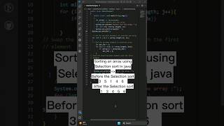 Selection Sort in java java javaprogramming array sort code shorts [upl. by Morey]