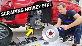 SCRAPING NOISE AFTER BRAKE PADS REPLACEMENT ON CAR [upl. by Kenji701]