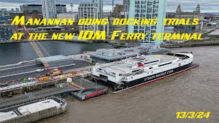 Manannan Doing Trials at the new IOM ferry terminal 13th March 2024 [upl. by Stearn]