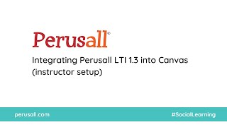 Perusall 13 Integration into Canvas Instructor setup [upl. by Wang957]