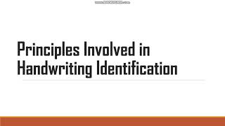 QUESTIONED DOCUMENT  Principles Involved in Handwriting Identification amp Signature Identification [upl. by Einneb]