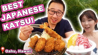 HAWAII BEST TONKATSU  Honolulu Oahu Hawaii Japanese Katsu amp Shave Ice [upl. by Calandria417]