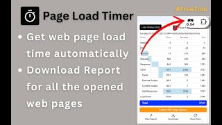 PageLoadTimer Get WebPage Load Time Automatically  Download Report for All Pages with Load Time [upl. by Aniaj]