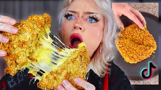 these tik tok food trends are INSANE ramen crusted grilled cheese wtf [upl. by Schouten538]