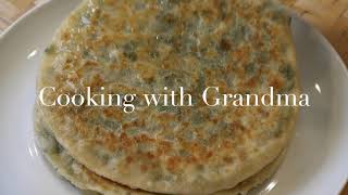 Easy Chives Egg Pancake  Cooking with Gandma [upl. by Sualokin]