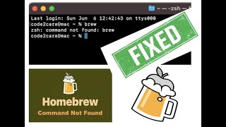 ✅ Solved ✅ How To Fix Homebrew Installation Problem Zsh Command Not Found  Brew  M1 Intel Macbook [upl. by Merilyn]