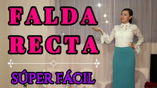 CÓMO HACER UNA FALDA  RECTA DE LYCRA  FÁCIL Y RÁPIDO [upl. by Ennovehs]