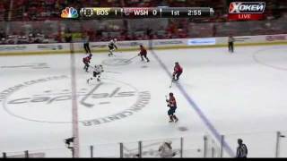 Dennis Wideman hits Milan Lucic Bruins amp Capitals February 5 2012 [upl. by Ardnovahs570]