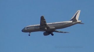 Air France Retro and Airbus Testflights Peach Air Silk Air  Hamburg Airport  25032013 [upl. by Leach]