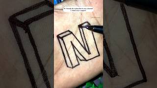 How to draw N letter for beginners✍️👨‍🎨shorts art [upl. by Latsryc]