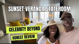 Unveiling the Celebrity Beyond Stateroom  detailed review of the Sunset Veranda balcony stateroom [upl. by Attenahs]