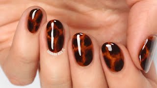 Tortoise Shell Nail Art without gel [upl. by Crin]