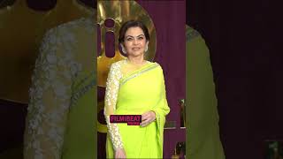 Nita Ambani goes green in a trendy neon saree shorts NitaAmbani bollywoodcelebs NitaAmbaniLook [upl. by Chariot]