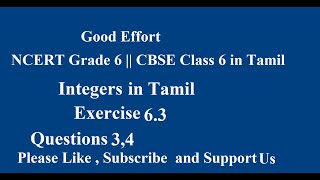 NCERT Grade 6  CBSE Class 6  Integers Exercise 63 Question 34 in Tamil [upl. by Ahsinrad112]