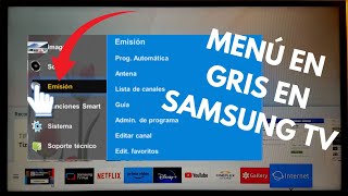 Emisión en gris en televisor Samsung solucionar esta función no se encuentra disponible [upl. by Homans]