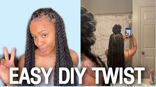 HOW TO MARLEY TWIST FOR BEGINNERS ON SHORT HAIR TWA  CUBAN TWIST TWIST [upl. by Nisay286]