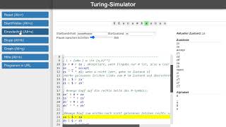 Funktionsweise einer Turingmaschine anhand eines Simulators erklärt [upl. by Eedyaj]