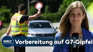 G7GIPFEL AUF SCHLOSS ELMAU Wanderer aufgepasst  Personentrollen der Polizei  WELT Thema [upl. by Ahseen]