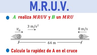 6 MRUV  Problema resuelto de móviles que realizan MRU y MRUV  FISICA [upl. by Finbur]