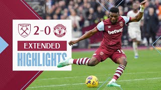 Extended Highlights  Big Christmas Win At Home  West Ham 20 Manchester United  Premier League [upl. by Lumbye142]