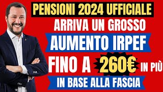 NOVITA PENSIONI IN ARRIVO 260€ PER I PENSIONATI CAMBIANO I CALCOLI IRPEF NUOVE QUOTE E DETTAGLI [upl. by Yanrahc909]