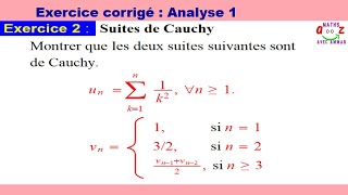 Exercice corrigé Suites de Cauchy Analyse 1 [upl. by Ayak818]