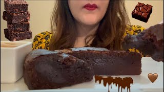 MELT WITH THESE BROWNIES  BROWNIES MUKBANG ASMR mukbang eatingsounds asmr chocolatechallenge [upl. by Eilegna176]