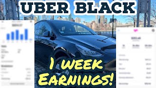 My week driving Uber black income breakdown [upl. by Ellainad]