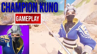 New Champion Kuno Skin  The Axe of Champions 20 Pickaxe Gameplay Fortnite [upl. by Annahtur]