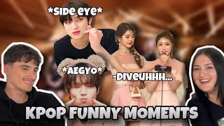 Reacting To the FUNNIEST moments of kpop idols [upl. by Crowell25]