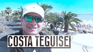 Costa Teguise Beach Walk amp Seeing all the Restaurants [upl. by Aiket723]