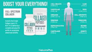 NaturesPlus Collagen Peptides 6 types of collagen [upl. by Soinski]