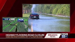 Highway 17S shut down due to Ogeechee River flooding [upl. by Mochun900]