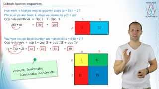 Letterrekenen  dubbele haakjes wegwerken  WiskundeAcademie [upl. by Violante]