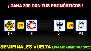 Mis PRONÓSTICOS para los PARTIDOS de SEMIFINALES VUELTA en la LIGA MX torneo APERTURA 2022 [upl. by Nilat]