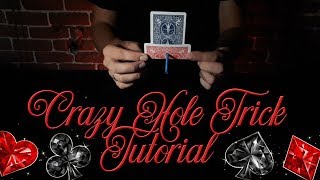 Crazy card with a hole  card trick  tutorial [upl. by Inanuah373]