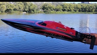 RC Speed Boat Joysway Bullet V3 1st Run with Stock Sharpened amp Balanced 3 Blade Prop [upl. by Nylassej]