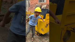 JCB Ride with Father and Son 😂  mini wood toy  woodworking art skill  wood  hand crafts shorts [upl. by Joya]