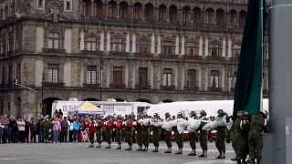 Flag Lowering Ceremony in Zocalo Mexico City [upl. by Yleme]