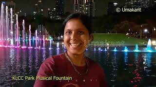 Musical Fountain in KLCC Park Evening View Kuala Lumpur [upl. by Nnairrek862]